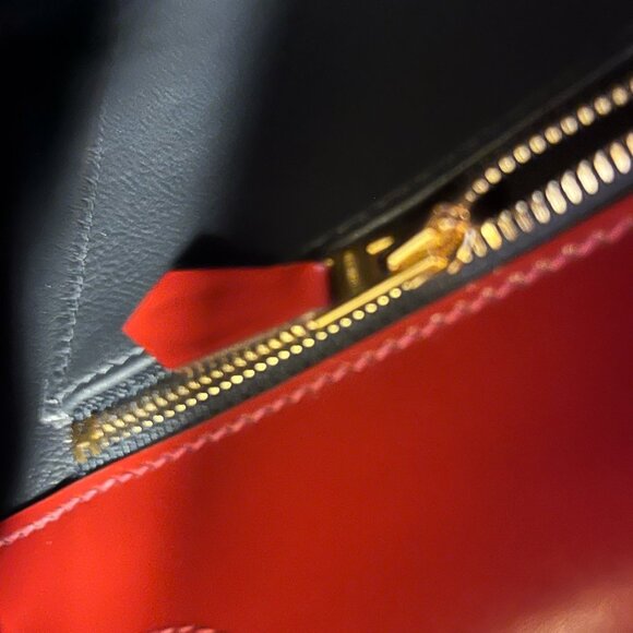 Wirkin Designer Inspired Kelly Red Box Smooth Leather 32 CM Bag - Picture 11 of 11